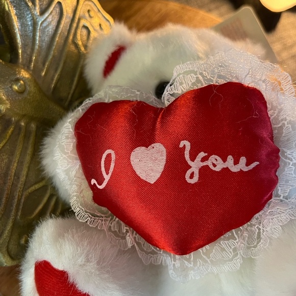 Royal Plush I Love You Heart Bear with White Lace ~ 6” of Cuteness ❤️ Vintage 🧸 - Picture 10 of 16